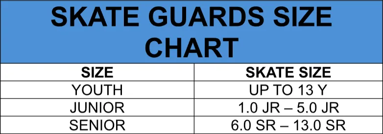RollerGard Skate Guards Size Chart